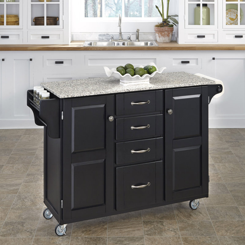 LegleraCart Kitchen Island with Granite Top & Reviews Birch Lane